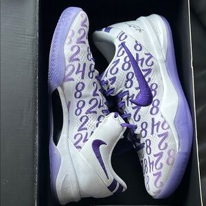 Nike Kobe VII Protro White and Purple Sneakers